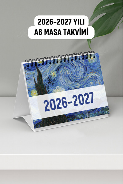 Eldesen Tasarım 2026- 2027 Masa Takvimi Spiralli A6 (15x12cm) Orta Boy / Resm...