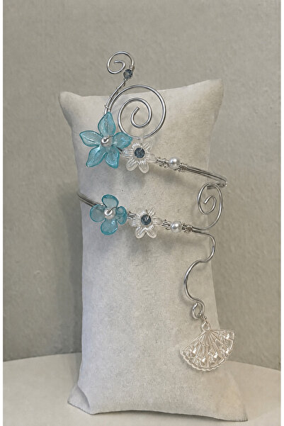 abeljewelry Çiçekli Vintage Ayarlanabilir Pazu Bilekliği Armcuff Arm cuff