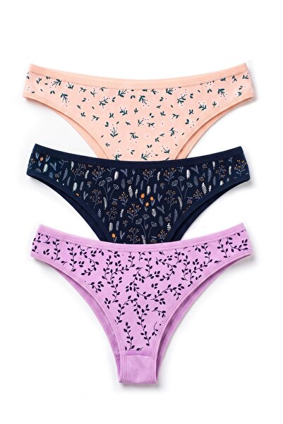 Öts Γυναικεία εσώρουχα 3-pack με τύπωμα Brazilian (96% βαμβάκι - 4% ελαστάνη)