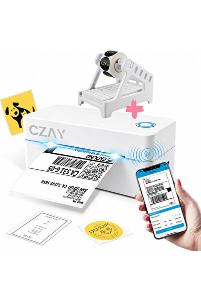 CZAY Imprimanta Termica Etichete CZAY®, Bluetooth si USB, AWB-uri 100x150 mm ...