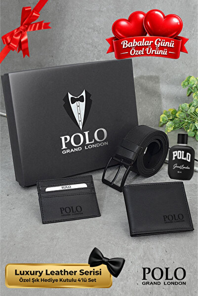 POLOGRAND London 4'lü Set Özel Kutulu Babalar Günü Hediyesi İçin Babaya Hediy...