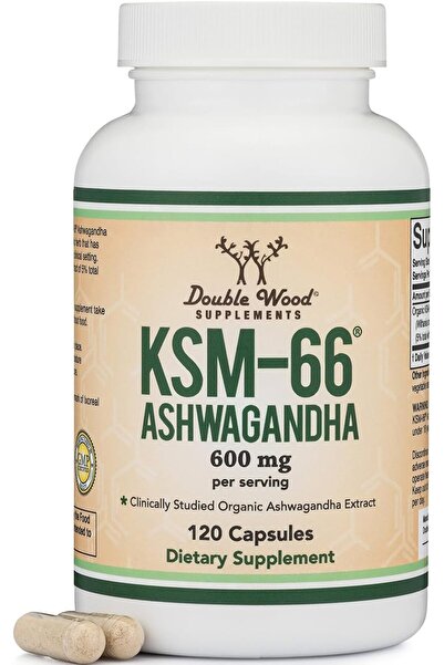 Double Wood Supplements Ashwagandha KSM 66 Organic Clinically Studied Extract...