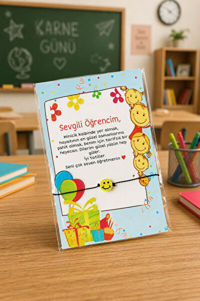 Emtory Home 1 Adet - Sevgili Öğrencim Kartlı Emoji Bileklik - Karne Hediyesi ...
