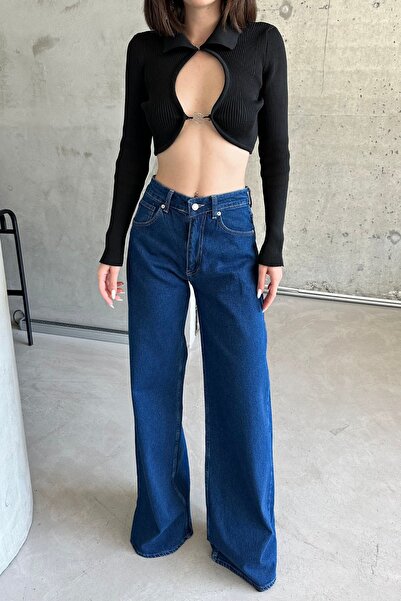 XRAY JEANS Damskie oversizeowe spodnie z szerokimi nogawkami, niebieskie dżin...