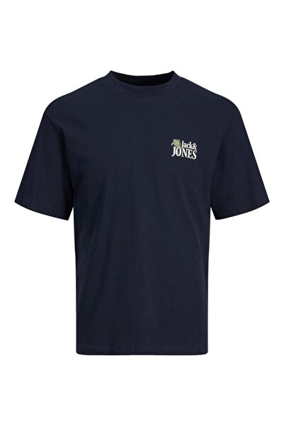 Jack & Jones تي شيرت رجالي من Jack&jones برقبة دائرية باللون الكحلي مصنوع من ...