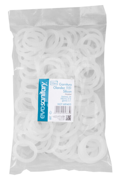 EVOSANITARY Garnitură olandeză 1151 - 100 buc. 27,4 / 34 mm 3,1 mm silicon