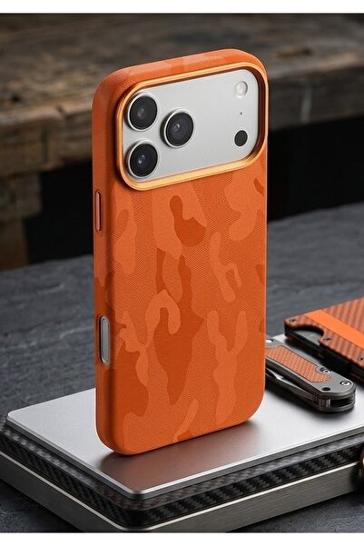 halkhouse İphone 17 Pro Kılıf Kamera Korumalı M-Safe Özellikli Kamuflaj Tasar...