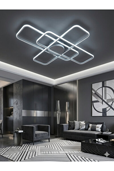 Zeya Lighting Yüksek Aydınlatmalı Dikdörtgen Beyaz Tavan Plafonyer Led avize,...