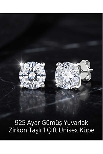 UygunGümüşçülük Begonia Accessories Tektaş 7 Mm Nokta 925 Ayar Gümüş Küpe