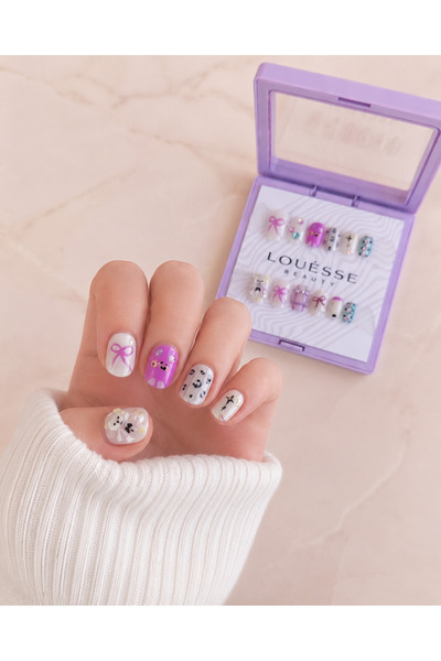 LOUÉSSE BEAUTY Cute Ribbon Art Takma Tırnak Seti
