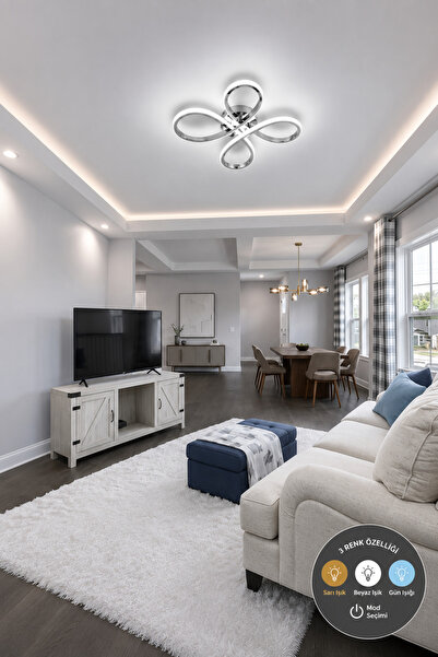 Lzy Avize Store Daisy 4’lü Krom Plafonyer Avize 3 Renkli – Salon, Çocuk Odası...
