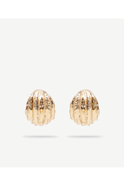 Yargıcı Dokulu Gold Küpe