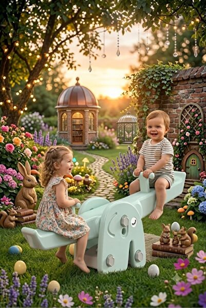 FULLJOY لعبةعلي شكل فيل للأطفال ذات رفع مزدوج ,متأرجحة ,توازن داخلي ,ومناسبة ...