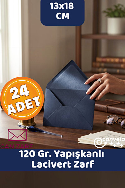 İstisna 24 Adet 13*18 Lacivert Davetiye Lüks Tebrik Kartı Mektup Mühür Cüzdan...