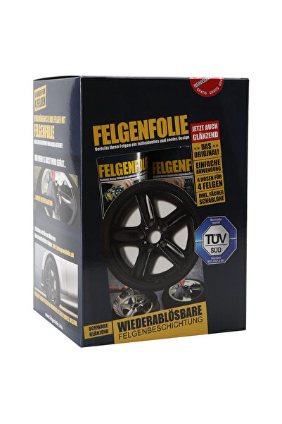 PLASTİDİP Jant Folyo - 4lü Sprey Set - 4x 400 ml - Parlak Siyah