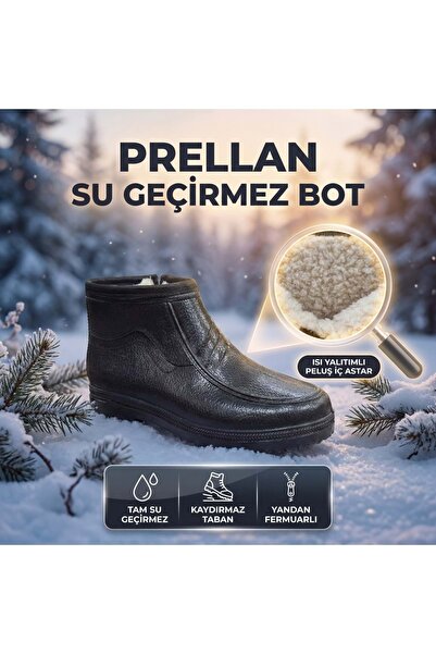 ÇİĞDEM KUNDURA Prellan - Su Geçirmez İçi Peluş Kürklü Yandan Fermuarlı Kışlık...