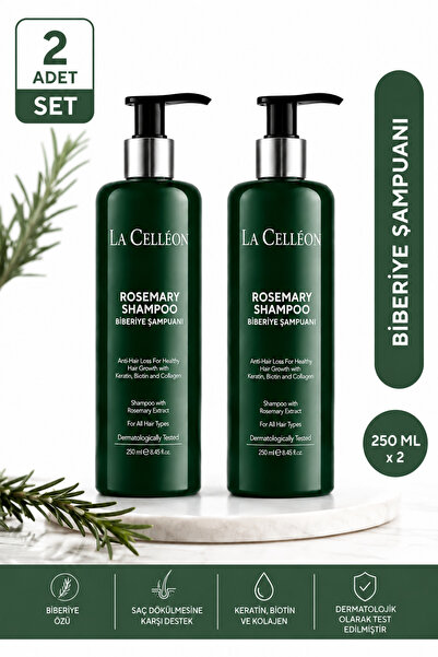 la celleon 2'li Biberiye Saç Bakım Şampuanı 250 ml x 2 | Keratin, Biotin ve K...