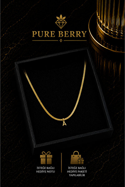 PURE BERRY BAŞ HARFLİ İTALYAN GOLD ÇELİK KARARMAZ KOLYE A-DAN Z-YE (BAŞ HARF ...