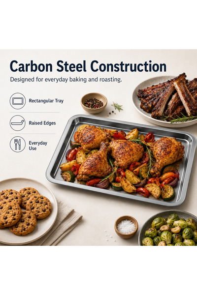 Blackstone Nonstick Cookie Tray Carbon Steel Rectangular Baking Tray 37 x 27.2 x 1.8 cm Cookie Sheet Pan