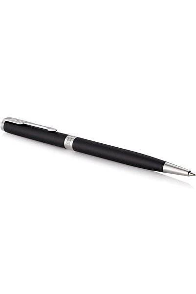 Parker قلم حبر جاف سونيت سليم، طلاء أسود مطفي مع حواف من البلاديوم، سن متوسط،...