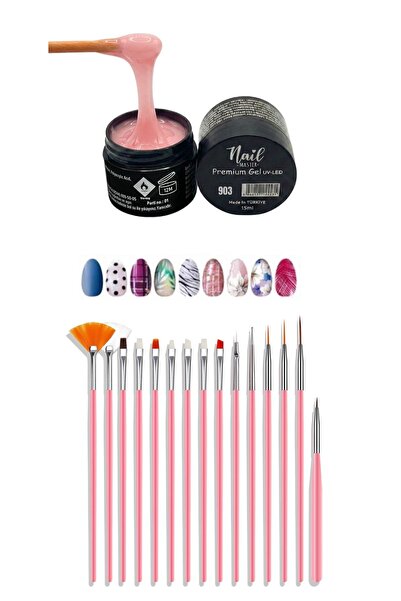 Nail Master Protez Tırnak Jeli 15ml 903 + 15li Fırça Seti