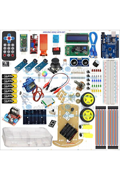eğiteklab YENİ ROBOTİK KODLAMA ARDUİNO GENÇ USTA PROFESYONEL EĞİTİM SETİ