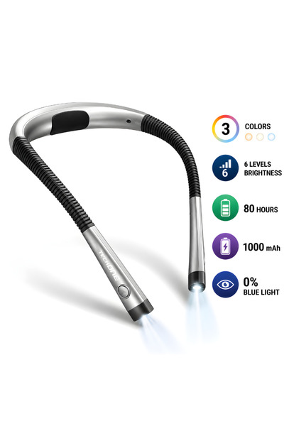 Techone Lampa Gat Pentru Citit Pro Reader, 2 xLED Super Bright, 3 Culori, 6 N...