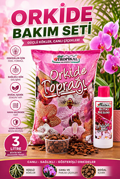 TROPİKAL Esg Plus Orkide Toprağı ve Bitki Besini Seti – Premium Orkide Bakım ...