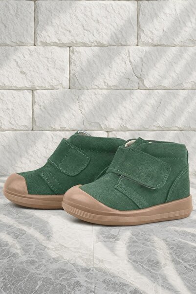 Rakerplus Yoohoo Genuine Leather Green Velcro Unisex Baby Boots