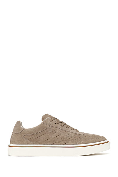 Derimod Erkek Bej Bağcıklı Kalın Tabanlı Süet Deri Sneaker 26SFD611610