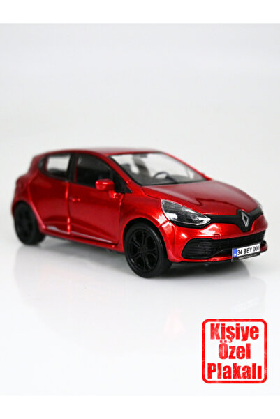 bebeym Renault Clio 4 Metal Oyuncak Araba - Kişiye Özel Hediye Plakalı Kırmız...