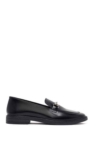 Derimod Women's Black Buckle Genuine Leather Masculine Loafer, Winter Shoes 2...