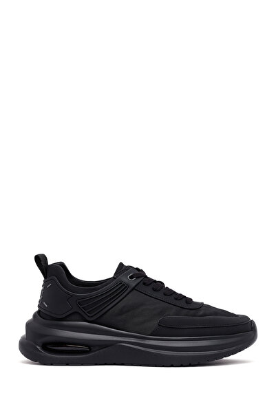 Derimod Erkek Siyah Bağcıklı Kalın Tabanlı Kumaş Sneaker 25SFD69226F