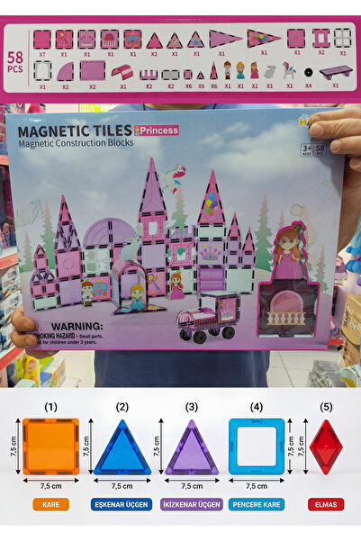 Boratila Toys مكعبات بناء مغناطيسية - مكعبات مغناطيسية ملونة ثلاثية الأبعاد م...