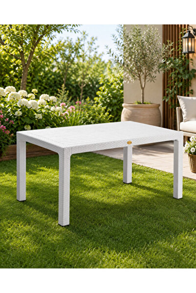 yonga concept Rattan 90X150 Camsız Balkon Teras ve Bahçe Masası Dış Mekan