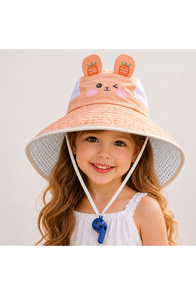GlassySKY Rabbit Model Whistle Mesh Anti-Sweat Adjustable Children's Hat with...