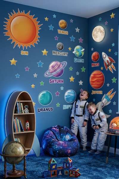 Kt Grup Güneş Sistemi Ve Gezegenler Temalı Çocuk Odası Duvar Sticker