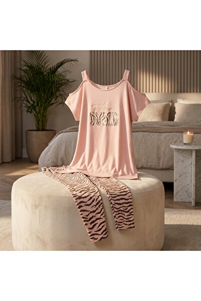 Lady Lingerie Leggings Pajama Set with Loose Top with Cut-Out Details on the ...