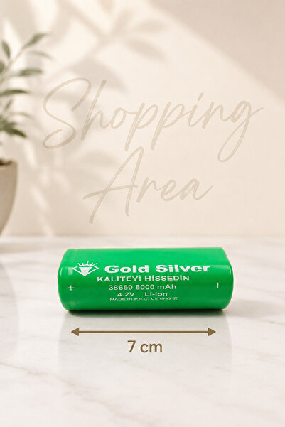 GoldSilver 38650 Şarj Edilebilir Li-ion Pil - 4.2V 8000mAh (Gs-14300 Fener İçin)
