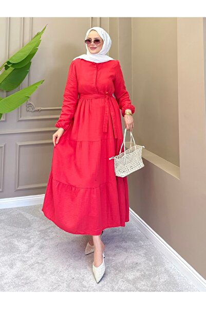 ALLİNOFFİCİAL Rüya Muslin Dress Pomegranate Flower