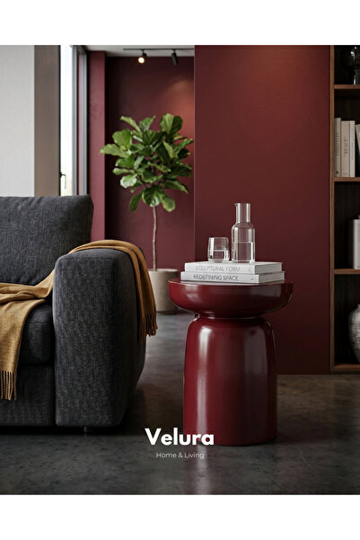 Velura Home & Living Fargo Mantar Yan Sehpa - Bordo