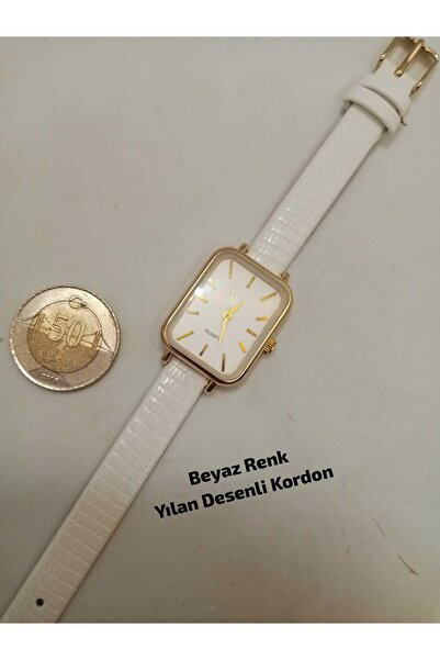 BS STILL Minimal Kadın Kol Saati GOLD RENK Kasa , Beyaz Renk Kordon, Gold Ren...
