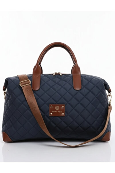 Miami Polo Women's Navy Blue Luggage Style Hand and Shoulder Bag