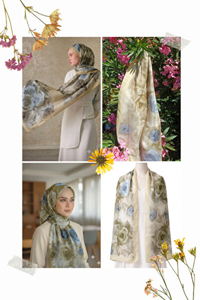 SK Scarfs Pamuk Vual Kumaş Çiçek Desen Şal