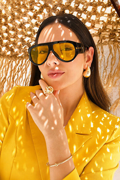 Goldmine Unisex Tommy Sunglasses Uv400 Black Yellow