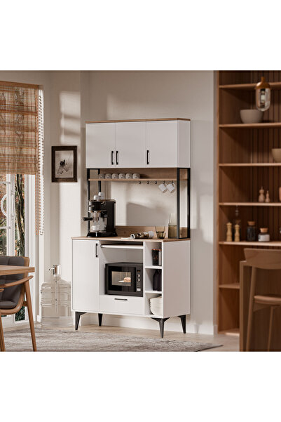 Mezza 5260 COFFEMATE Kahve Köşesi 105 cm Çok Amaçlı Dolap Kiler Mutfak Dolabı...