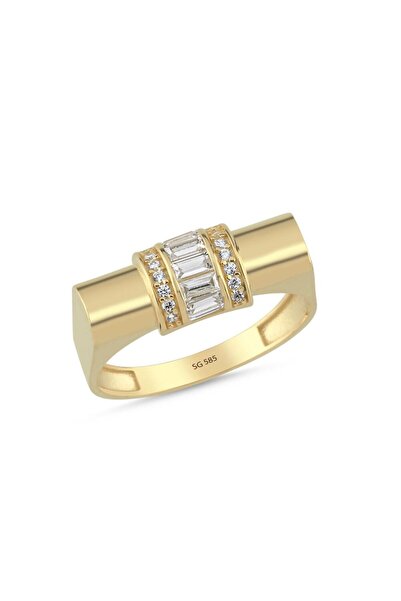 Sembol Gold 14 Ayar Baget Taşlı Altın Yüzük