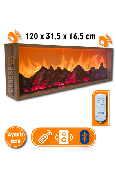 ROZIA Dekoratif Elektrikli Yapay Şömine - 100x31.5x16.5 Cm - Farklı Renk Modl...