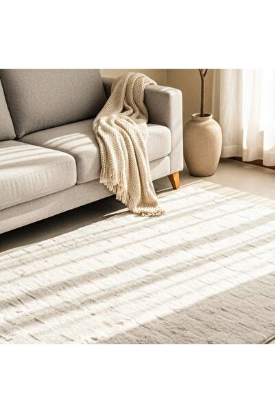 PAN HOME Fontana Soft Touch Shaggy Rug 200x290cm - Ivory