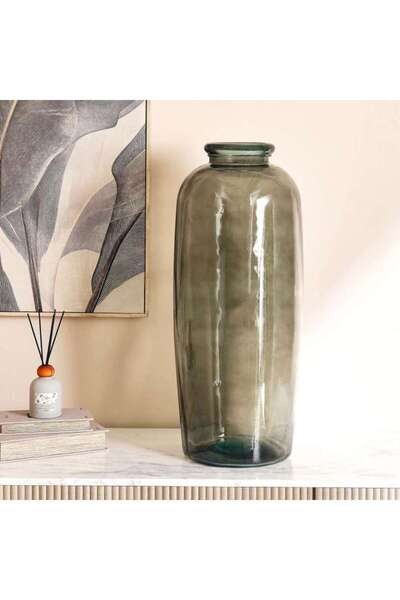 PAN HOME Beka Recycled Glass Vase 27.5x71cm - Grey